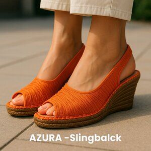 Azura Slingback and Joie Ankle Strap Espadrille Wedge Sandals